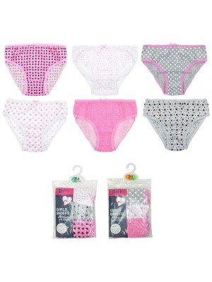 Girls Briefs IN PVC Polybag (Pack of 3) - Assorted Colour & Sizes 