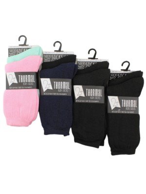 Girls Thermal Plain Socks (3 Pair Pack) - Asst. Sizes