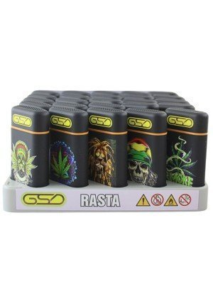 GSD Jet Flame Rubber Lighters - Rasta (Assorted) 
