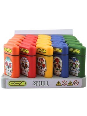 GSD Jet Flame Rubber Lighters - Skull 