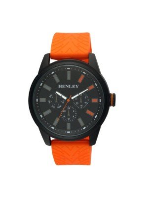 Wholesale Men's Henley Silicon Sports Watch- Orange
