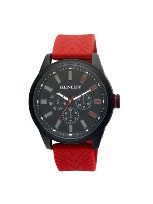 Wholesale Men's Henley Silicon Sports Watch- Red