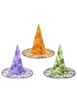 Witches Hat Spider Web Design - Assorted Colours 