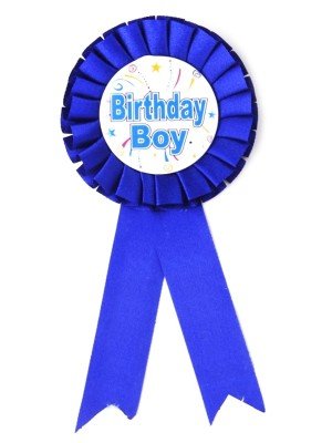 Happy Birthday Boy Badge In Blue Colour 