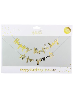 Happy Birthday To You Banner - Gold 