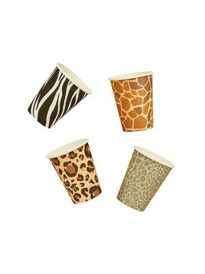 Paper Cups Animal Print 8pcs - Assorted Designs 