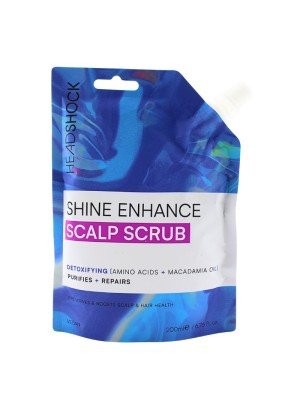 HeadShock Shine Enhance Detoxifying Scalp Scrub - Amino Acids & Macadamia Oil (200ml)