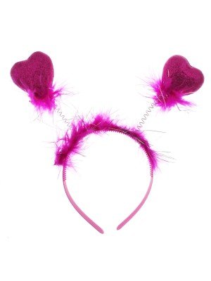 Heart Shaped Deely Boppers - Hot Pink
