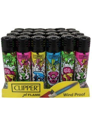 Clipper Jet Flame Lighters "High Skulls"- Assorted