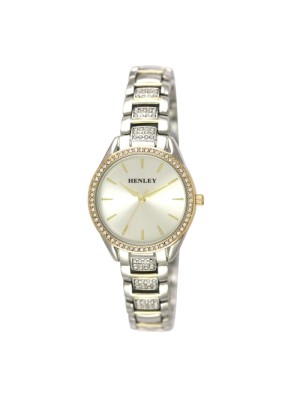 Wholesale Ladies Henley Two Tone Sports Dress Bracelet Watch - Silver/Gold