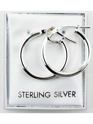 Wholesale Sterling Silver Pain Hoop Earrings-18mm