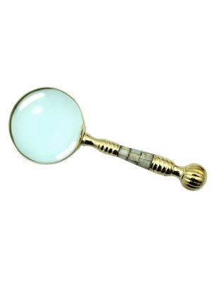 Wholesale Magnifying Glass with Marble Effect Gold Handle - 20cm