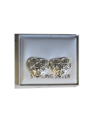 Sterling Silver Heart Studs - Approx 13mm