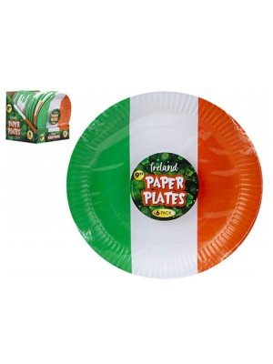 9" Ireland Paper Plates - Pack of 6