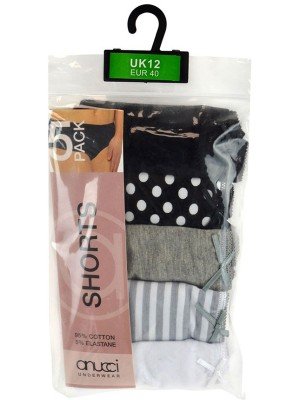 Ladies Cotton Rich Shorts (Pack of 5) - Assorted