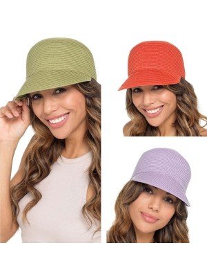 Ladies Straw Baseball Cap - Assorted Sizes & Colours 