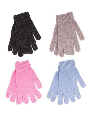Ladies Thermal Chenille Magic Gloves - Assorted Colours 