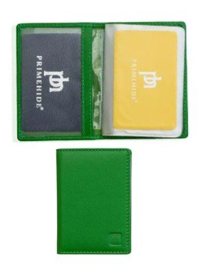 Leather Credit Card Holder RFID Protected - Green