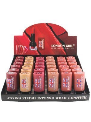 Wholesale London Girl Long Lasting Lipstick Tray D - Assorted Shades 