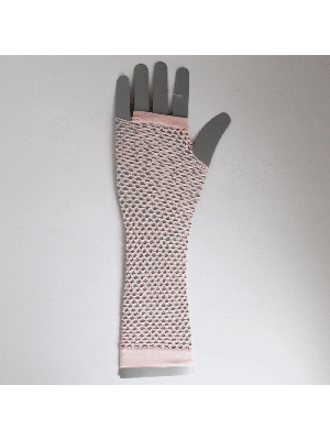 Long Ladies Fishnet Gloves - Light Pink