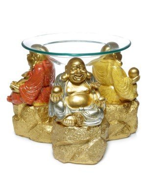Lucky Glitter Laughing Chinese Buddha Oil & Wax Burner 