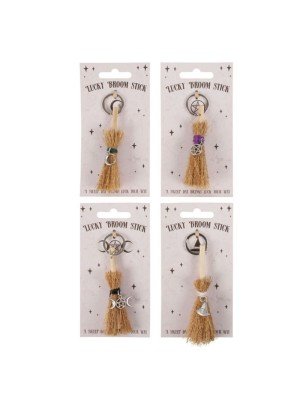 Wholesale Lucky Broomstick Keyrings - Assorted 
