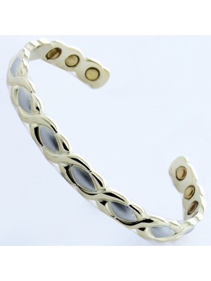 Magnetic Bangle - Two Tone Oval Design (M)