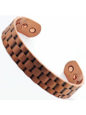 Magnetic Copper Bangle - Watch Strap Design (M)