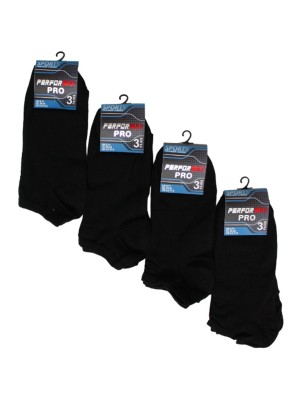 Men's Performax Pro Trainer Socks (3 Pair Pack) - Black (6-11)
