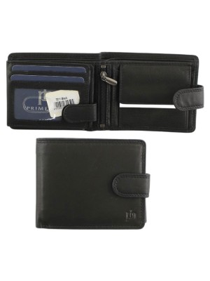 Men's Wallet With Closure Button - Black 