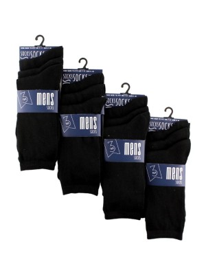 Men's Black Plain Socks (3 Pair Pack)