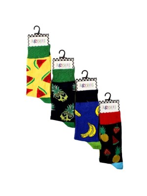 Men's Funky Fruits Designs Socks (1 Pair Pack) - Asst