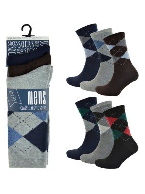 Men's Argyle Design Socks - Assorted (7-11)