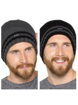 Mens Thinsulate Hat with Stripes - Assorted Colours