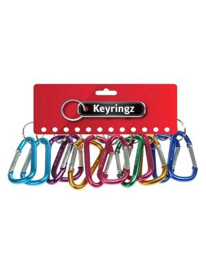 Metal V-Clip Keyrings - Assorted Colours 
