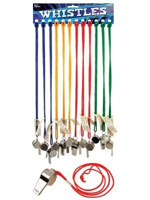 Wholesale Metal Whistles With Assorted Coloured Strings
