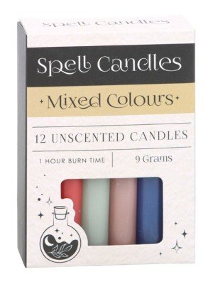 Mixed Colour Spell Candles (Pack of 12)