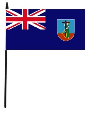 Montserrat Hand Flag - 12" x 18"