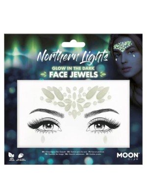 Wholesale Moon Glow In The Dark Face Jewels - Northern Lights 