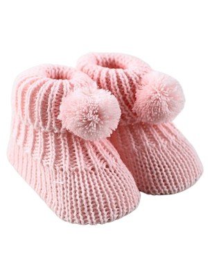 Nursery Time Knitted Baby Boots with Pompoms