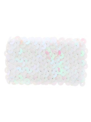 Pair Of Sequin Wide Wristbands (5cm) - White