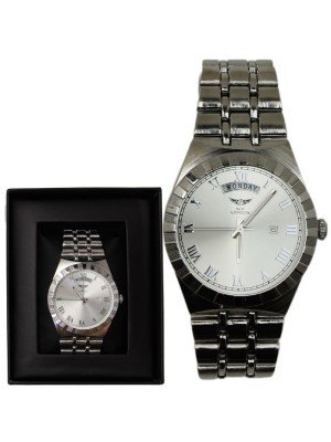 Wholesale Men's NY London Metal Bracelet Watch - Silver