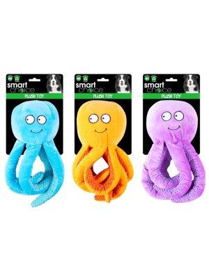 Plush Octopus Dog Toy - Assorted Colours 