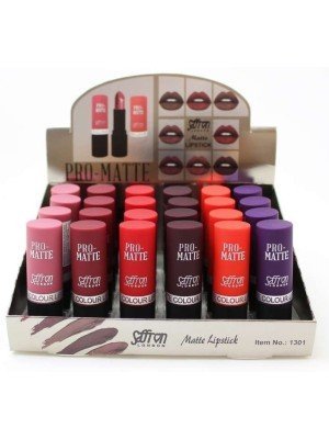 Wholesale Saffron Pro Matte Lipstick- Assorted Shades Tray C
