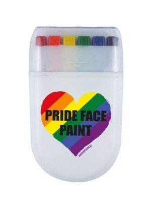 Rainbow Pride Flag Face Paint Crayon Fan Brush