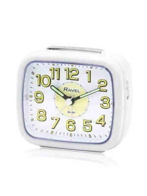 Wholesale Ravel Mid Sized Bedside Quartz Alarm Clock- White