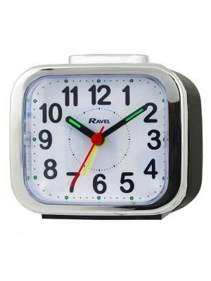 Wholesale Ravel Quartz Chrome Edged Alarm Clock - Black