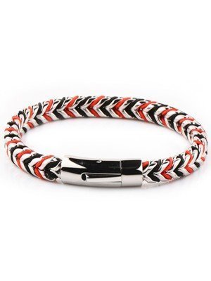 Tribal Steel Red & Black Bracelet 