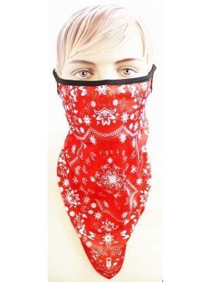 Wholesale Long Breathable Reusable Face Covering-Red Paisley