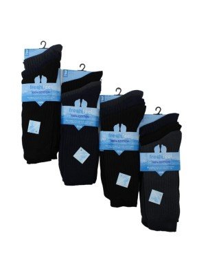 Men's 100% Cotton Ribbed Socks (3 Pair Pack) - Asst.
